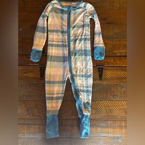 Little Sleepies Blue Plaid Footie